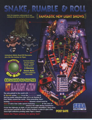 Viper Night Drivin Pinball Flyer