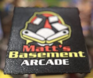 Matt's Basement Arcade 4in Square Coaster